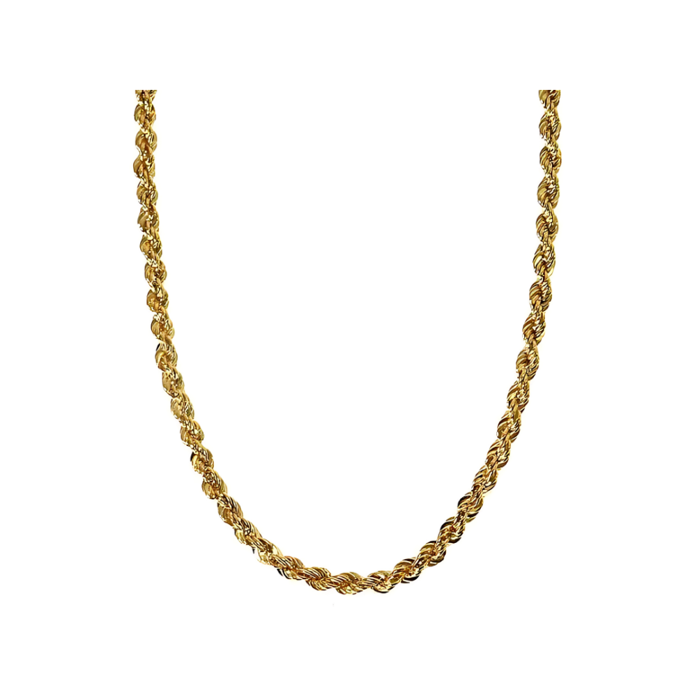 14k Yellow Gold Hollow Rope Necklace