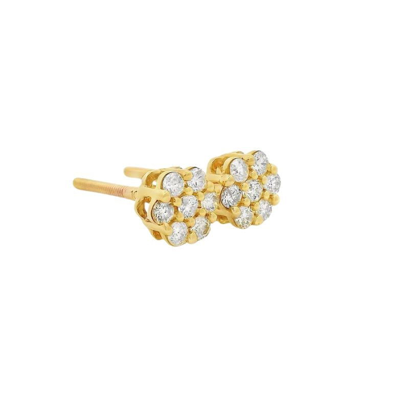 Floral Radiance Diamond Stud Earrings