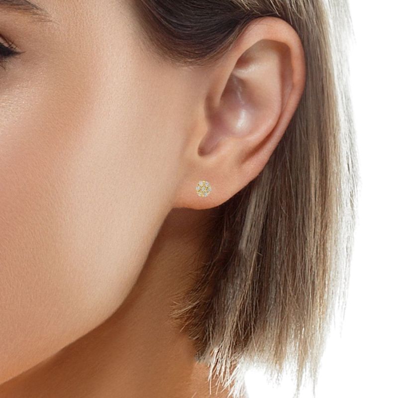 Floral Radiance Diamond Stud Earrings