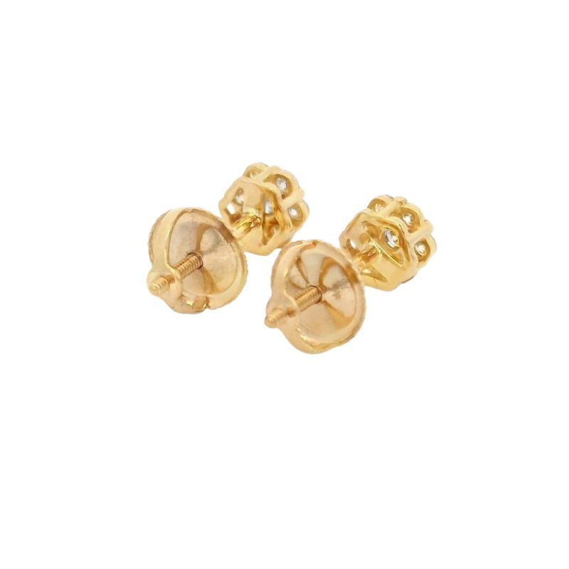 Floral Radiance Diamond Stud Earrings