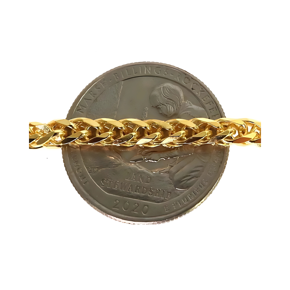 14k Yellow Gold Solid Thin Wheat chain