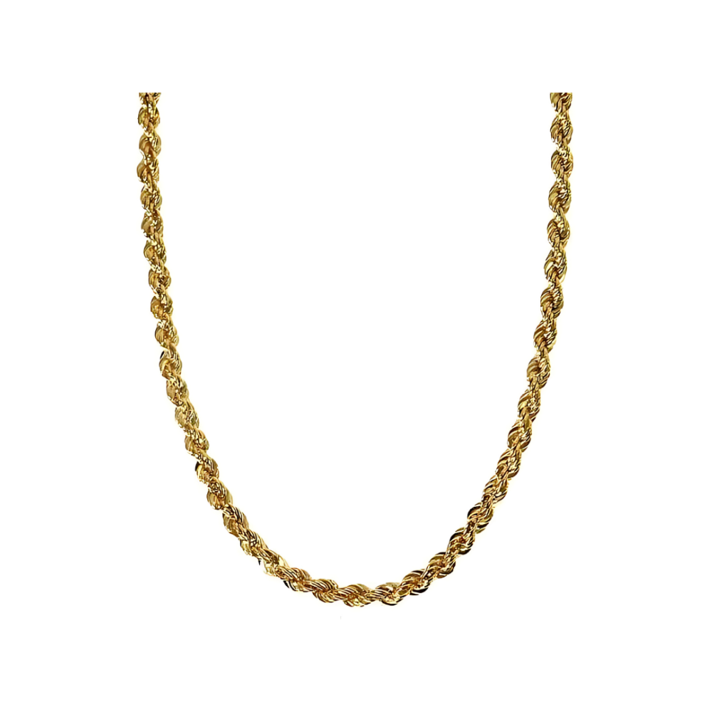 10k Yellow Gold Hollow Rope Gold Chain
