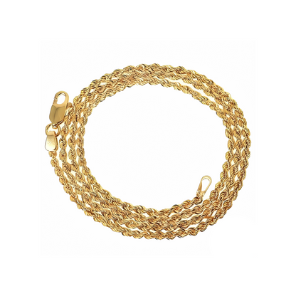 14k Yellow Gold Hollow Rope Necklace