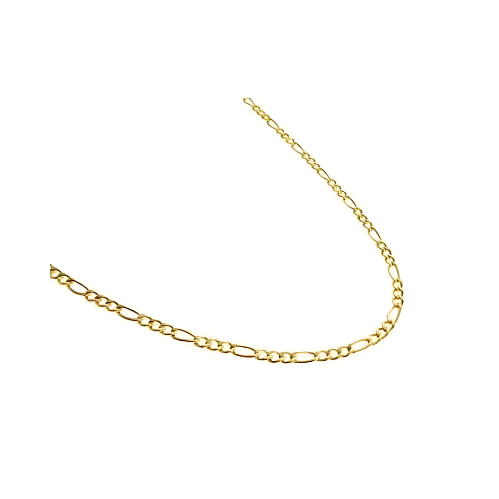 14k Yellow Gold Hollow Figaro Link Chain