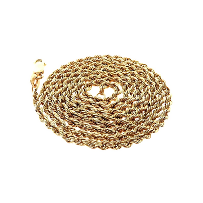 10k Yellow Gold Hollow Rope Gold Chain