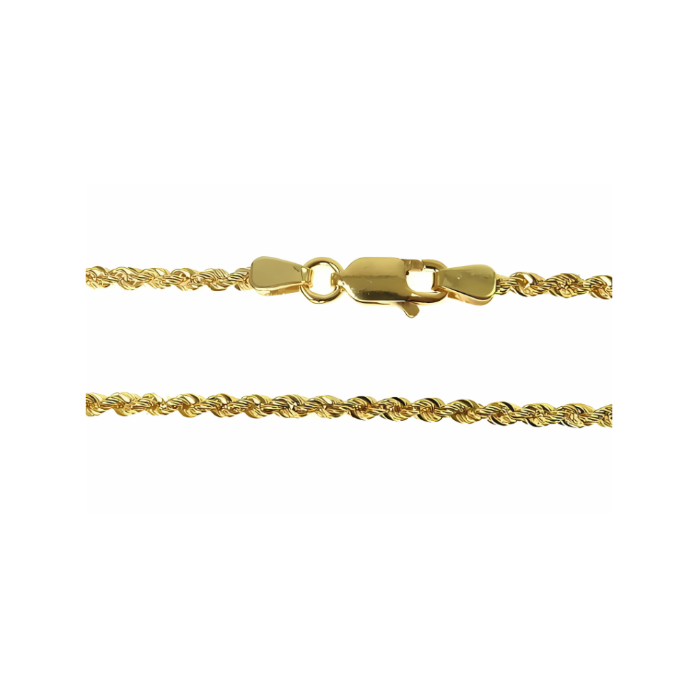 10k Yellow Gold Hollow Rope Gold Chain
