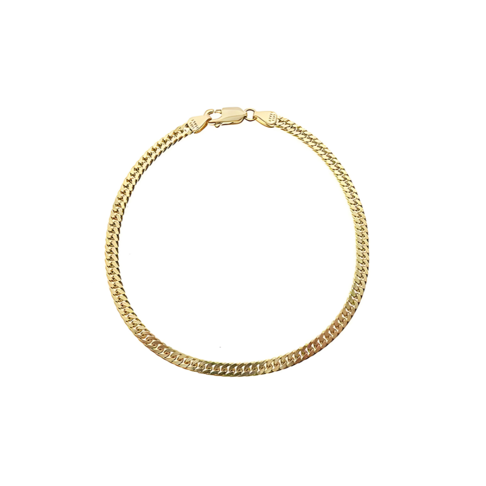 14K Yellow Gold Double Curb Link Bracelet